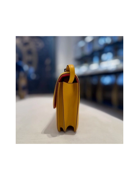 Hermes Jaune Amber And Rose Lipstick Constance 18 Verso Veau Evercolor Palladium Hardware,Hermes,BAGS