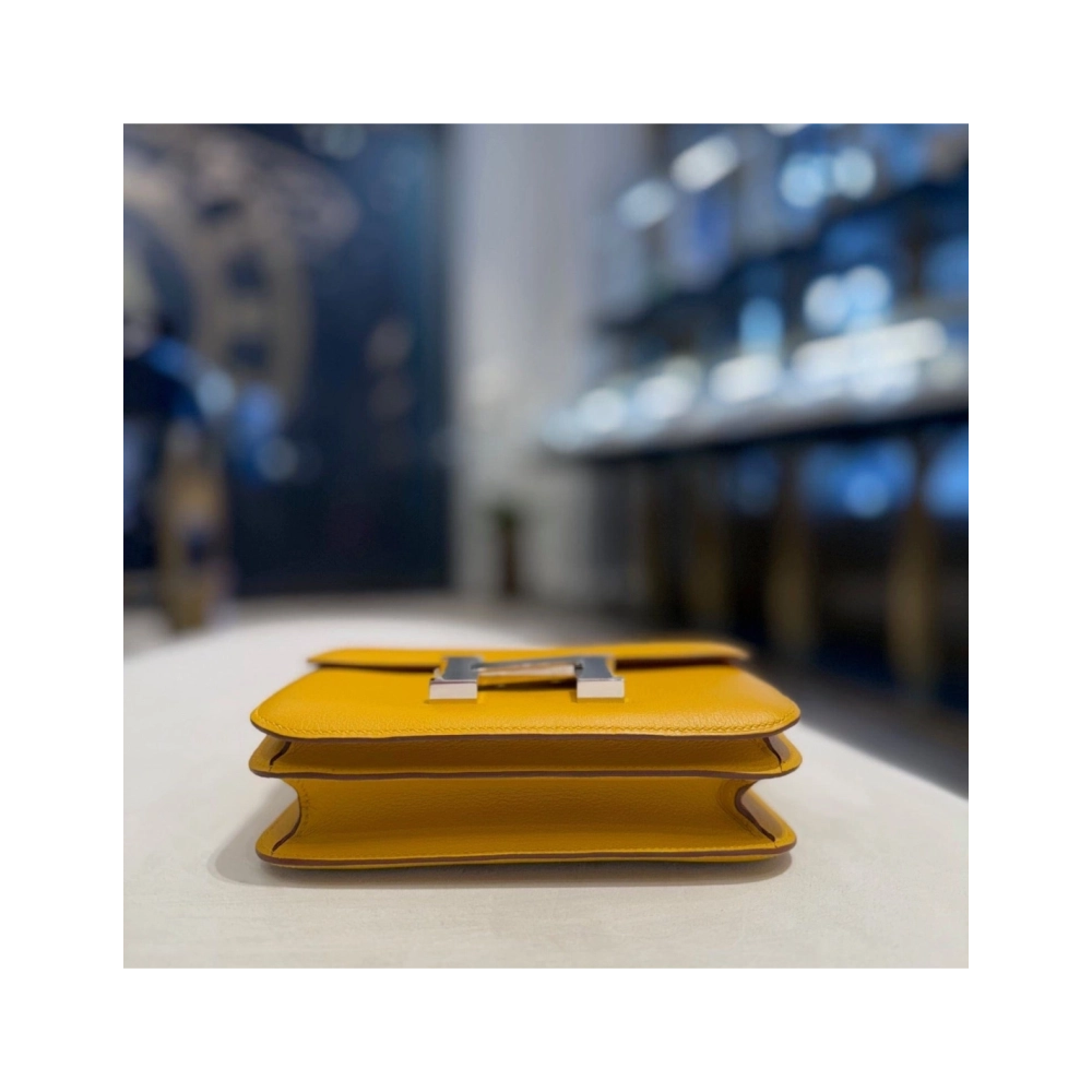 Hermes Jaune Amber And Rose Lipstick Constance 18 Verso Veau Evercolor Palladium Hardware,Hermes,BAGS