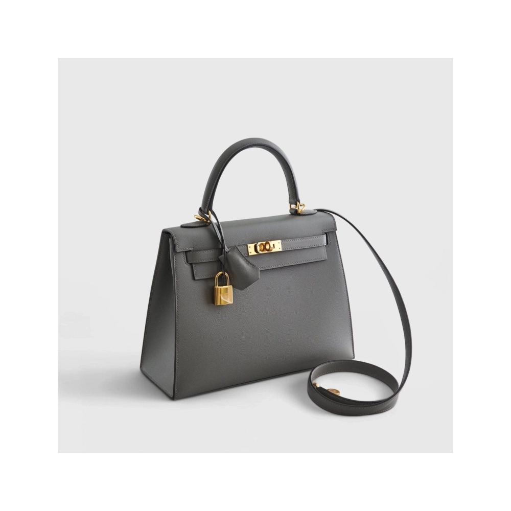 Hermes Kelly 25 Veau Madame Gris Meyer Sellier Gold Hardware,Hermes,BAGS