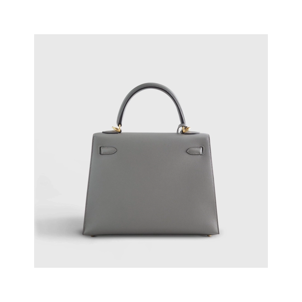 Hermes Kelly 25 Veau Madame Gris Meyer Sellier Gold Hardware,Hermes,BAGS