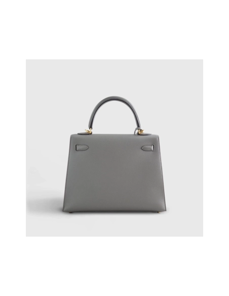 Hermes Kelly 25 Veau Madame Gris Meyer Sellier Gold Hardware,Hermes,BAGS