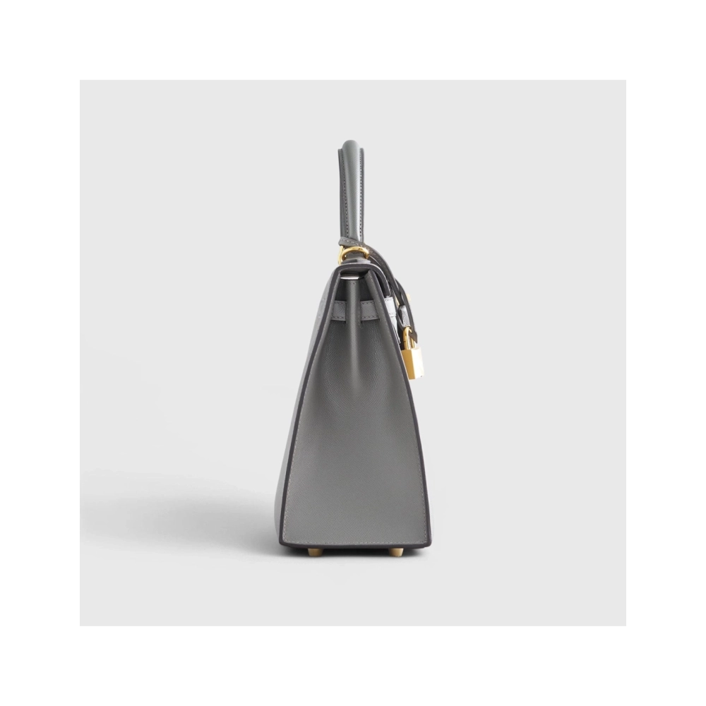 Hermes Kelly 25 Veau Madame Gris Meyer Sellier Gold Hardware,Hermes,BAGS