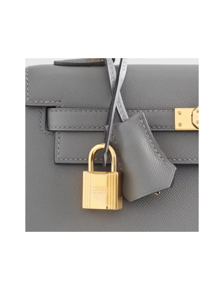 Hermes Kelly 25 Veau Madame Gris Meyer Sellier Gold Hardware,Hermes,BAGS