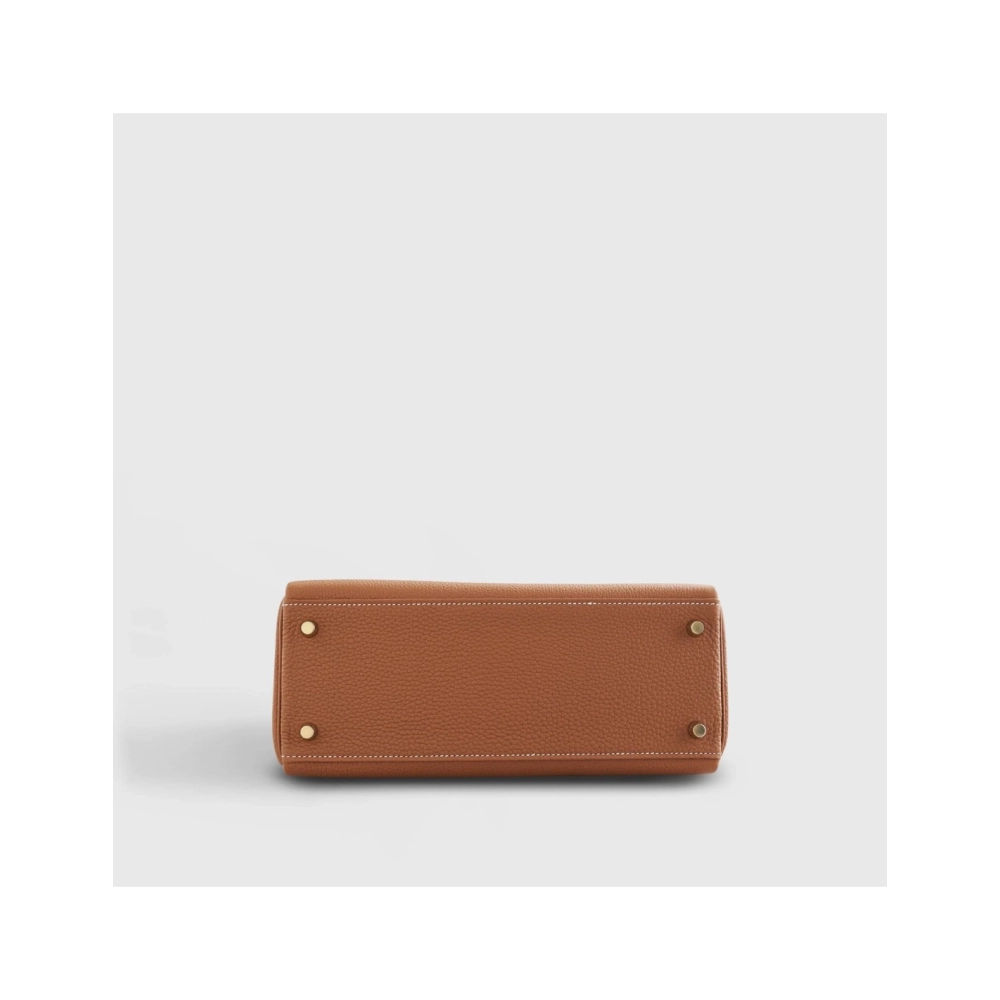 Hermes Kelly 28 Togo Gold Retourne W Nata Strap Gold Hardware,Hermes,BAGS