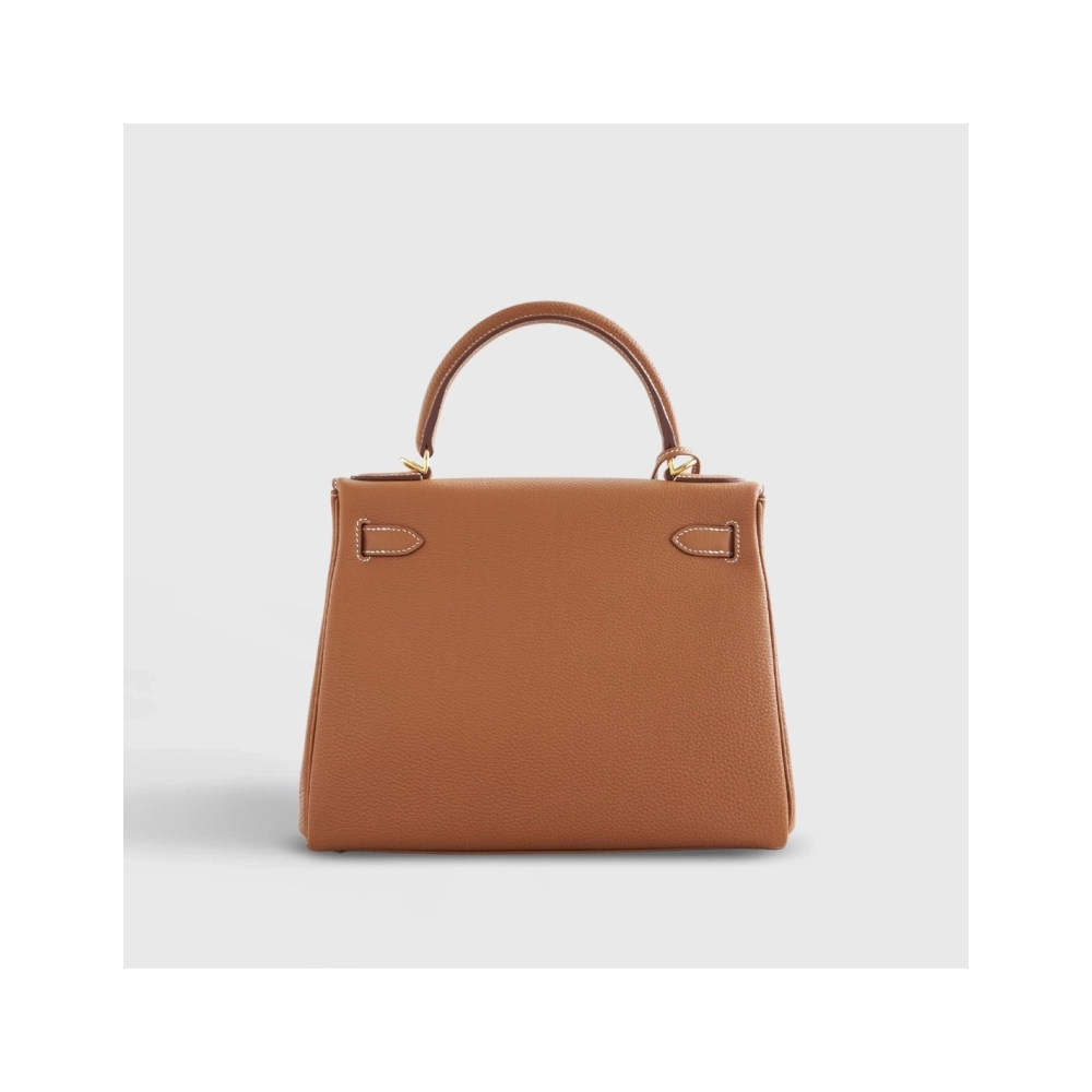 Hermes Kelly 28 Togo Gold Retourne W Nata Strap Gold Hardware,Hermes,BAGS
