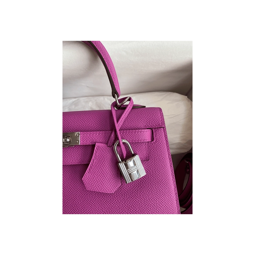 Hermes Kelly Handbag Pink Epsom With Palladium Hardware 25,Hermes,BAGS
