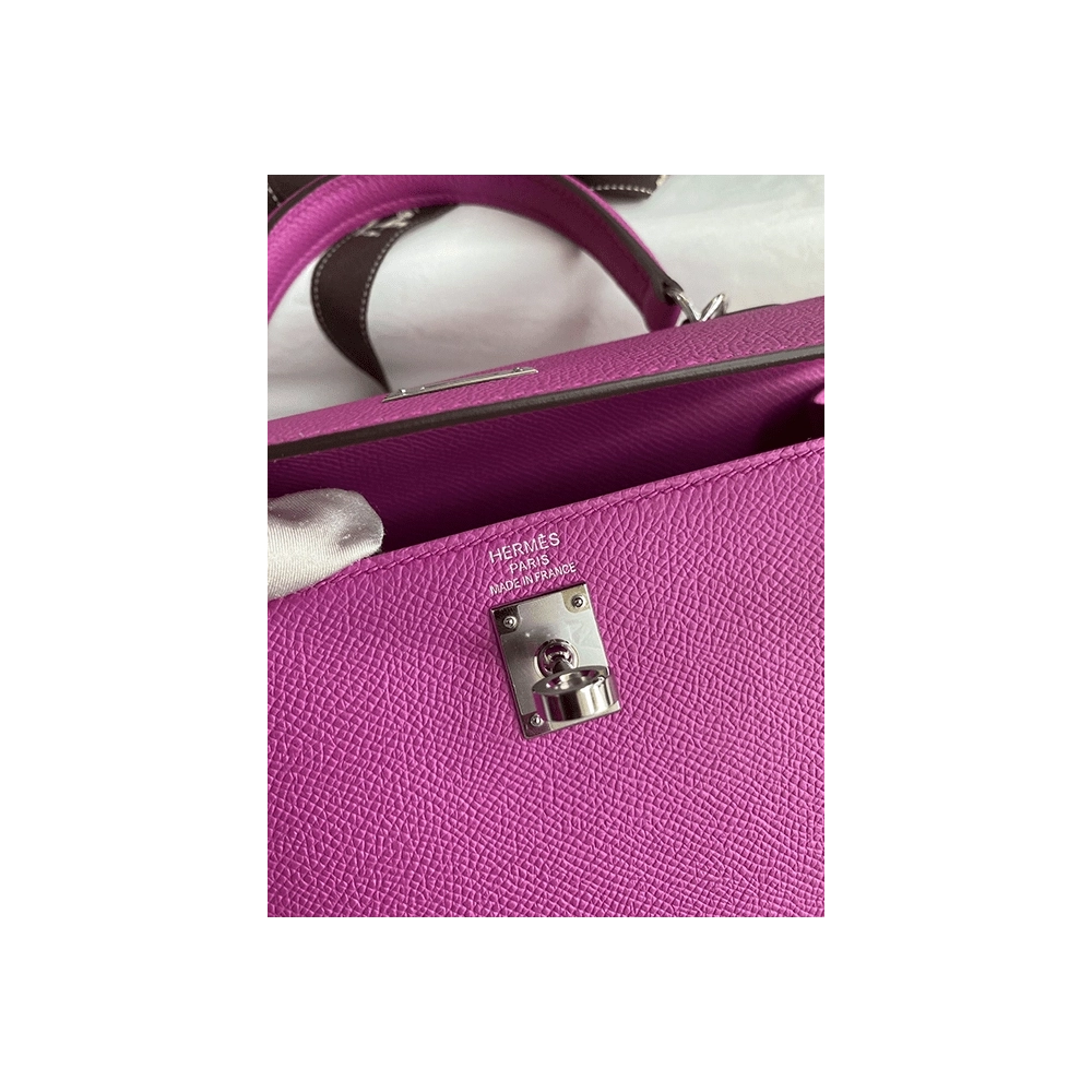 Hermes Kelly Handbag Pink Epsom With Palladium Hardware 25,Hermes,BAGS