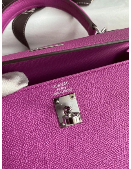Hermes Kelly Handbag Pink Epsom With Palladium Hardware 25,Hermes,BAGS