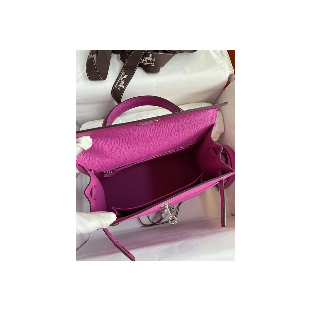 Hermes Kelly Handbag Pink Epsom With Palladium Hardware 25,Hermes,BAGS
