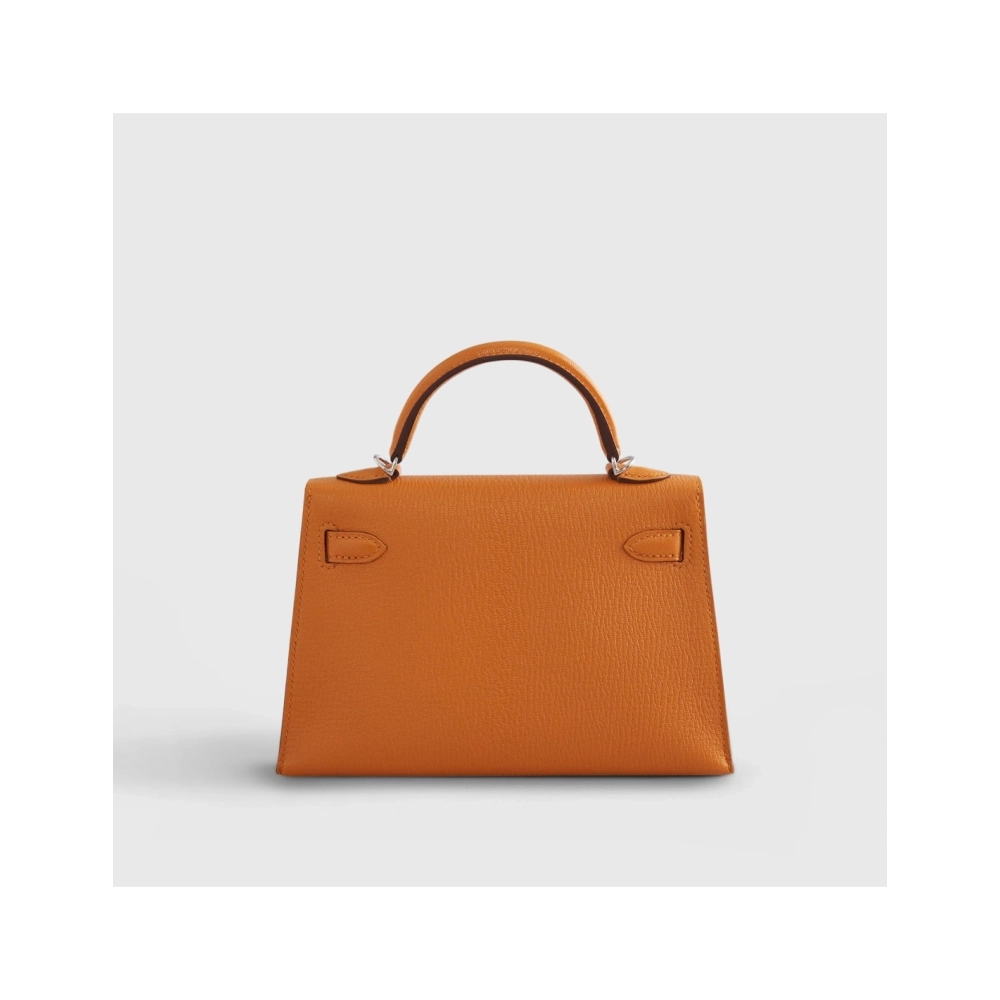 Hermes Kelly Mini Chevre Apricot Cuivre Sellier Palladium Hardware,Hermes,BAGS