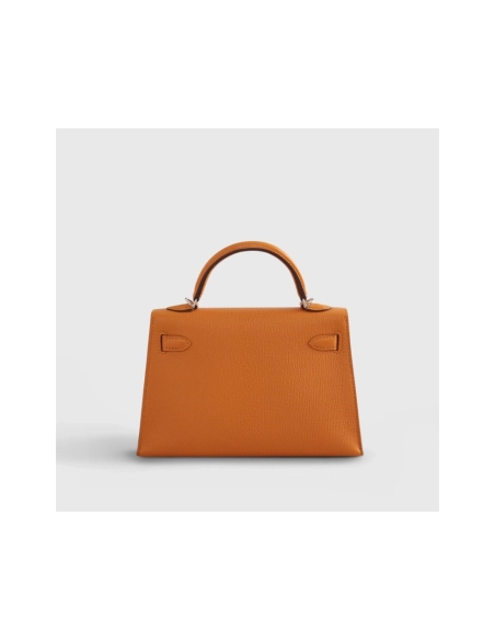 Hermes Kelly Mini Chevre Apricot Cuivre Sellier Palladium Hardware,Hermes,BAGS