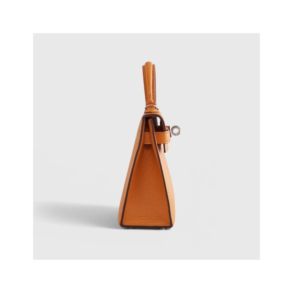 Hermes Kelly Mini Chevre Apricot Cuivre Sellier Palladium Hardware,Hermes,BAGS