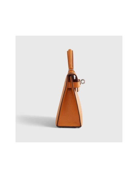 Hermes Kelly Mini Chevre Apricot Cuivre Sellier Palladium Hardware,Hermes,BAGS