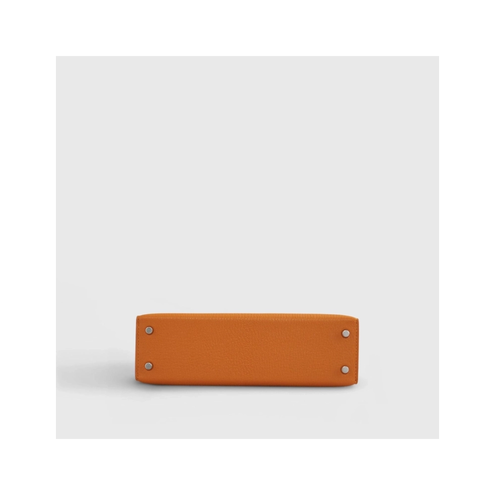 Hermes Kelly Mini Chevre Apricot Cuivre Sellier Palladium Hardware,Hermes,BAGS