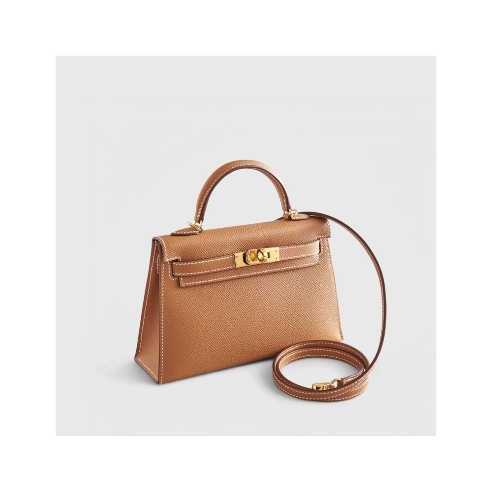 Hermes Kelly Mini Epsom Gold Sellier Gold Hardware,Hermes,BAGS