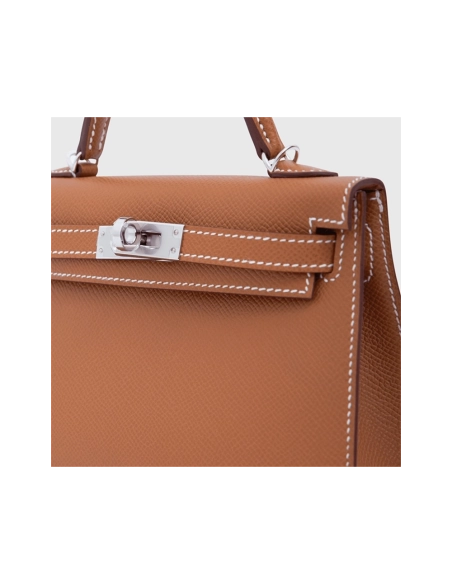 Hermes Kelly Mini Epsom Gold Sellier Palladium Hardware,Hermes,BAGS