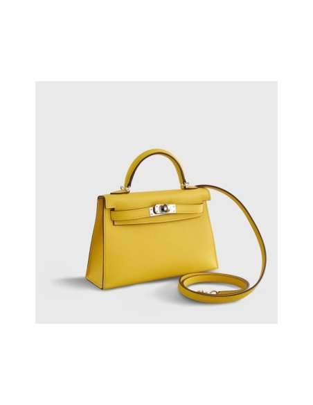 Hermes Kelly Mini Epsom Jaune De Naples Palladium Hardware,Hermes,BAGS