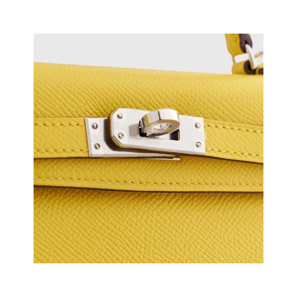 Hermes Kelly Mini Epsom Jaune De Naples Palladium Hardware,Hermes,BAGS