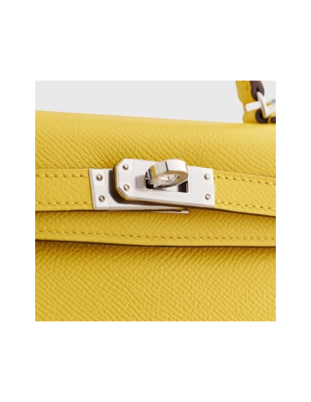 Hermes Kelly Mini Epsom Jaune De Naples Palladium Hardware,Hermes,BAGS