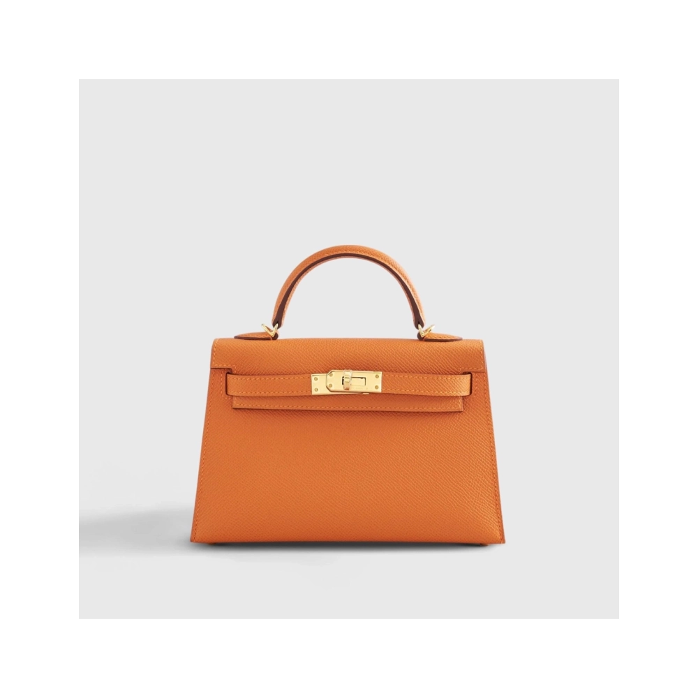 Hermes Kelly Mini Epsom Orange Gold Hardware,Hermes,BAGS