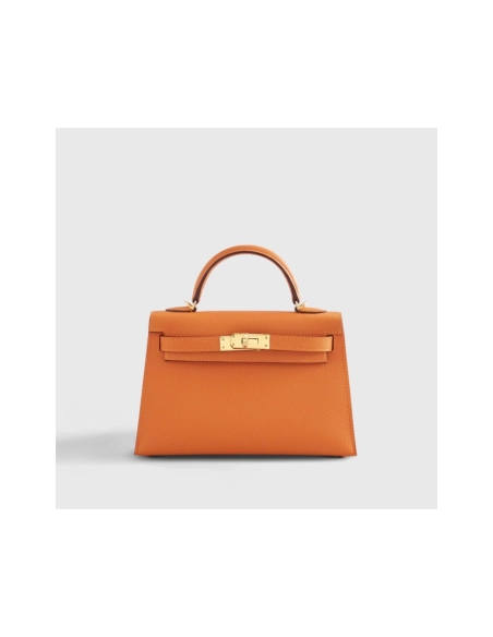Hermes Kelly Mini Epsom Orange Gold Hardware,Hermes,BAGS