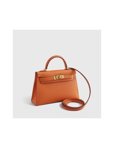 Hermes Kelly Mini Epsom Orange Gold Hardware,Hermes,BAGS