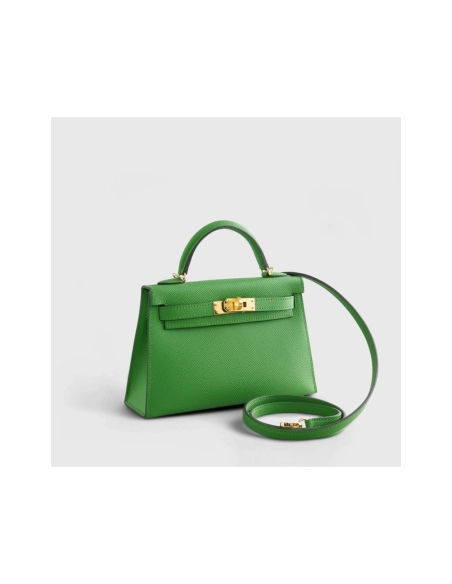 Hermes Kelly Mini Epsom Vert Yucca Sellier Gold Hardware,Hermes,BAGS