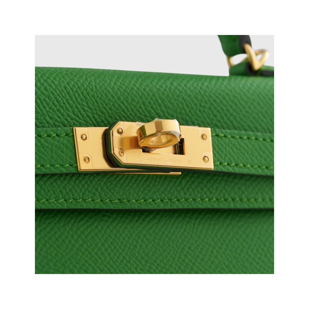 Hermes Kelly Mini Epsom Vert Yucca Sellier Gold Hardware,Hermes,BAGS