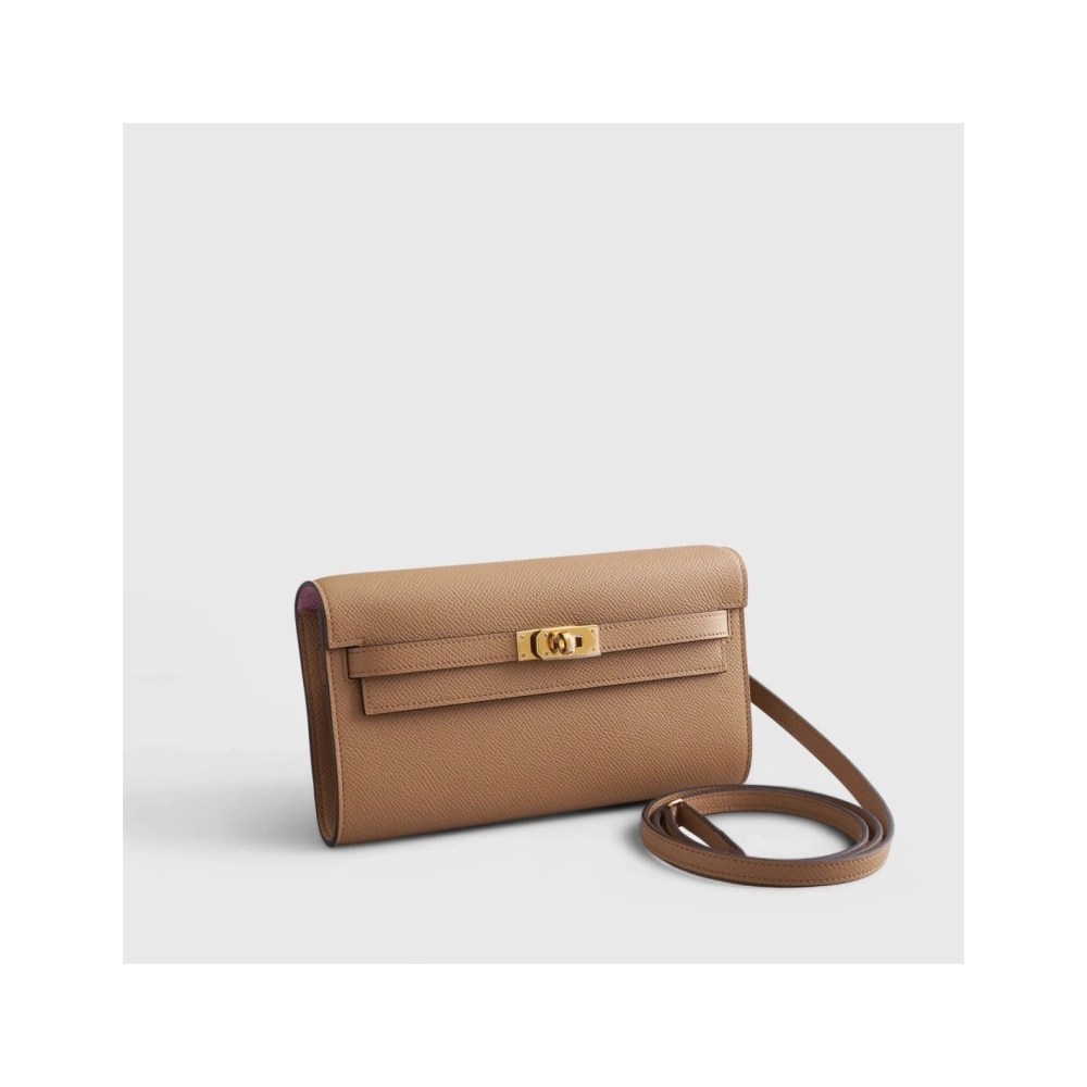 Hermes Kelly To Go Epsom Biscuit Mauve Sylvester Gold Hardware,Hermes,BAGS