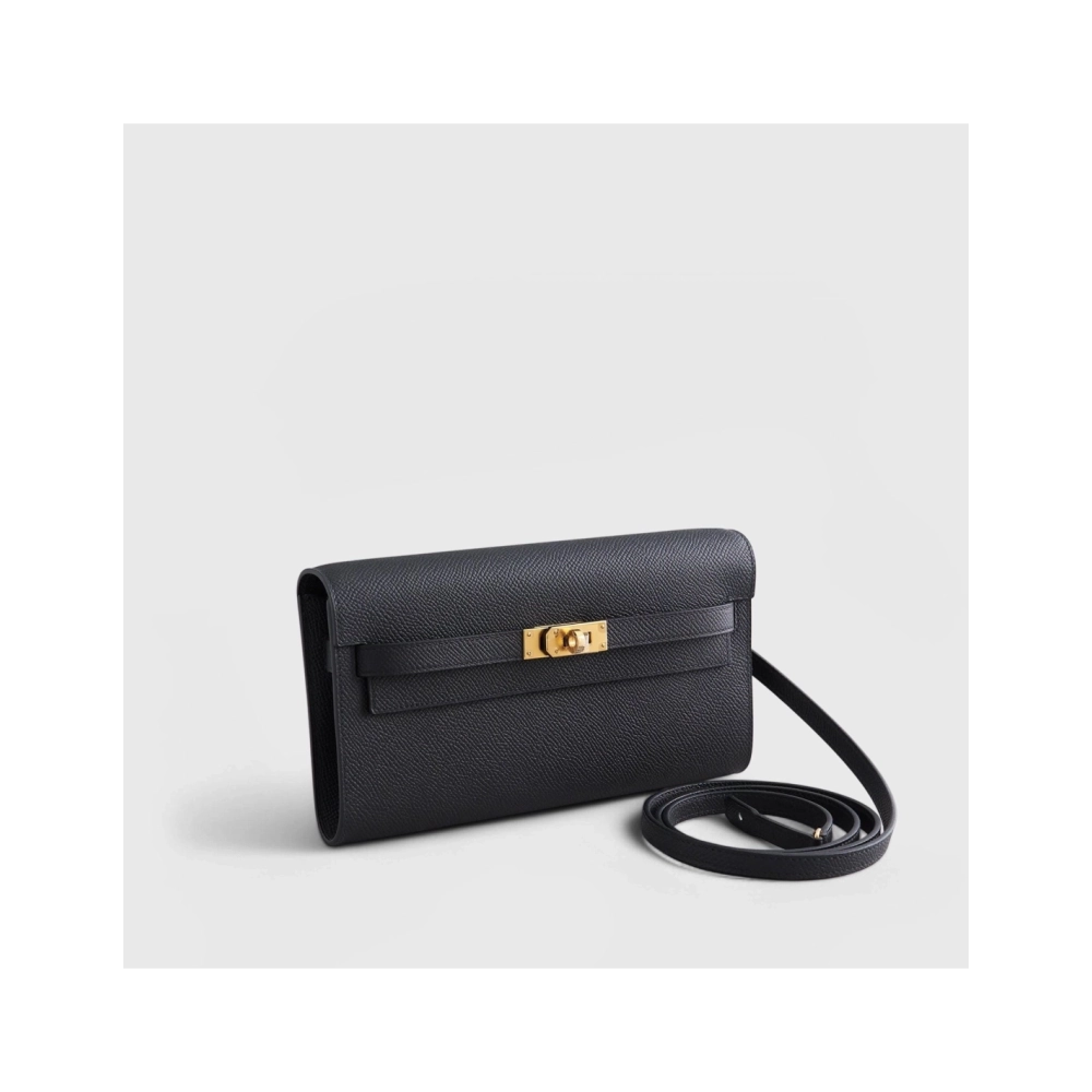 Hermes Kelly To Go Epsom Black Gold Hardware,Hermes,BAGS