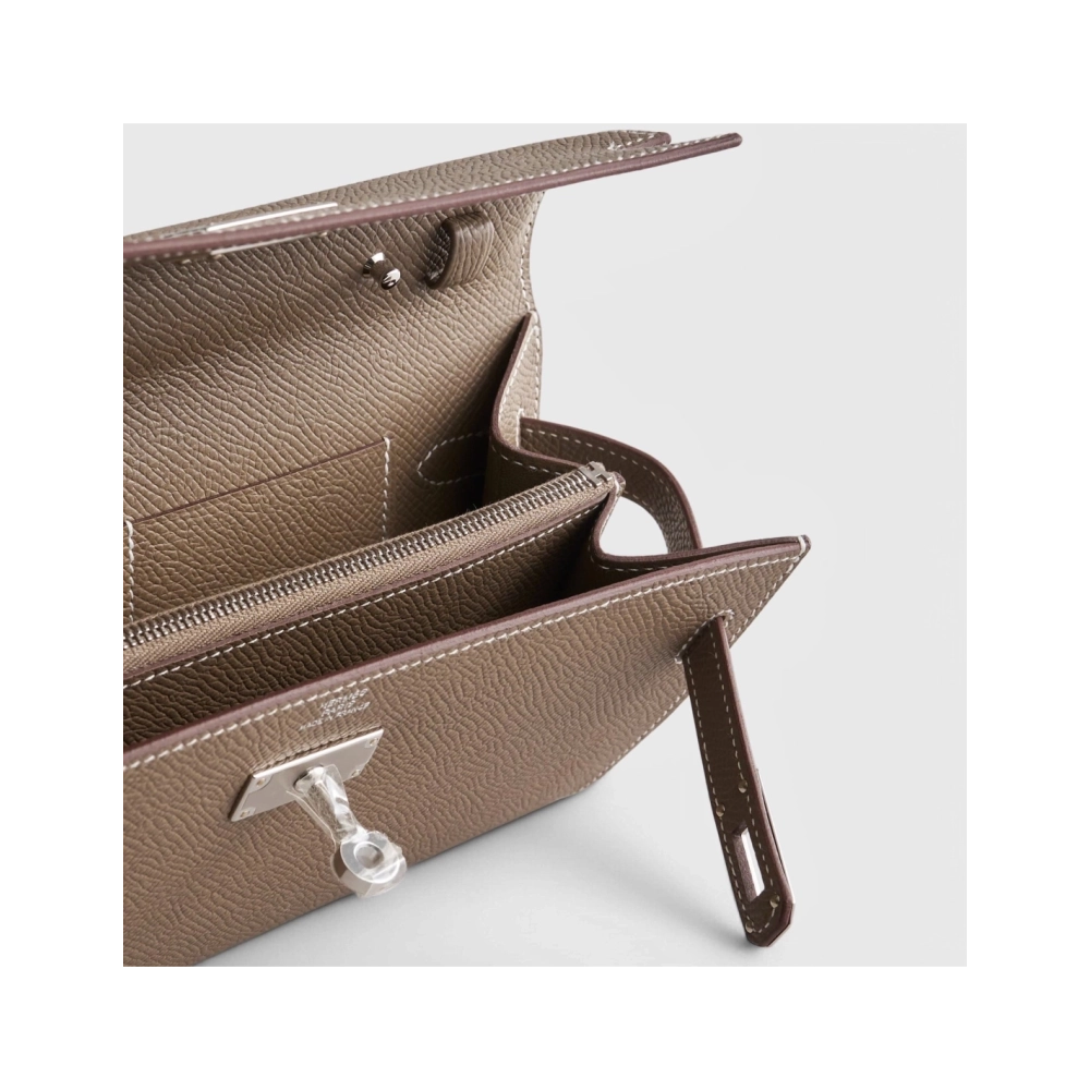 Hermes Kelly To Go Epsom Etoupe Sellier Palladium Hardware,Hermes,BAGS