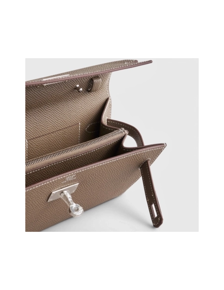 Hermes Kelly To Go Epsom Etoupe Sellier Palladium Hardware,Hermes,BAGS