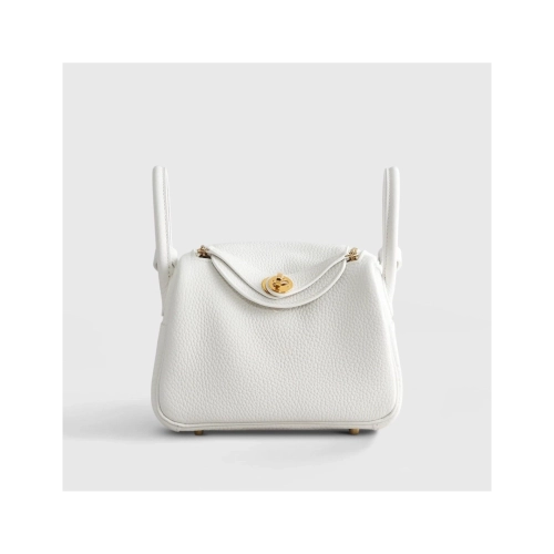 Hermes Lindy 20 Calfskin New White Gold Hardware,Hermes,BAGS
