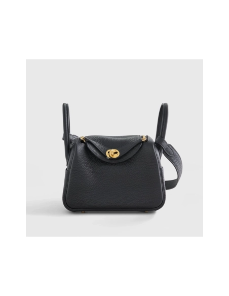 Hermes Lindy 20 Clemence Black Gold Hardware,Hermes,BAGS