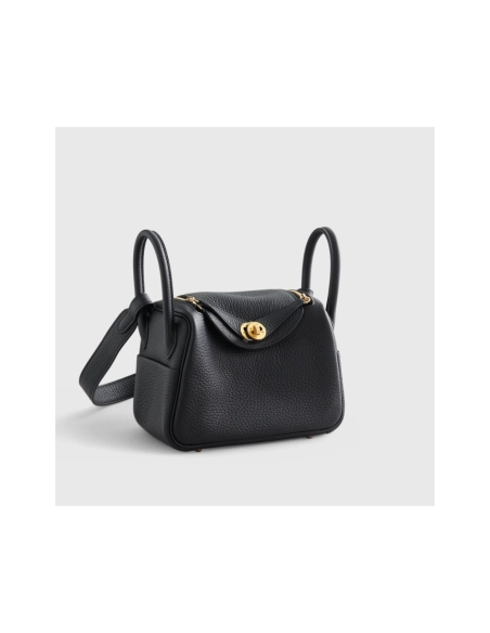 Hermes Lindy 20 Clemence Black Gold Hardware,Hermes,BAGS