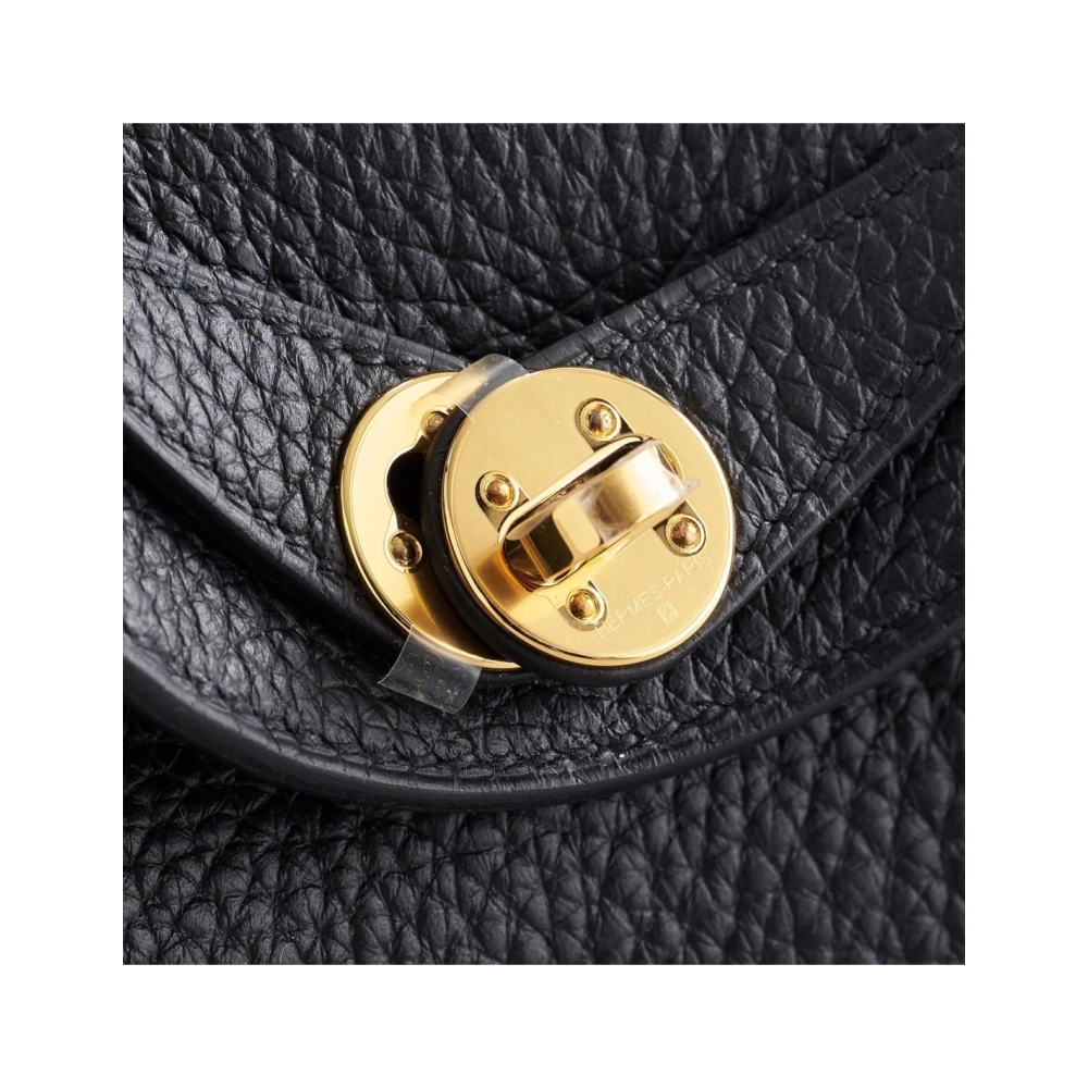 Hermes Lindy 20 Clemence Black Gold Hardware,Hermes,BAGS