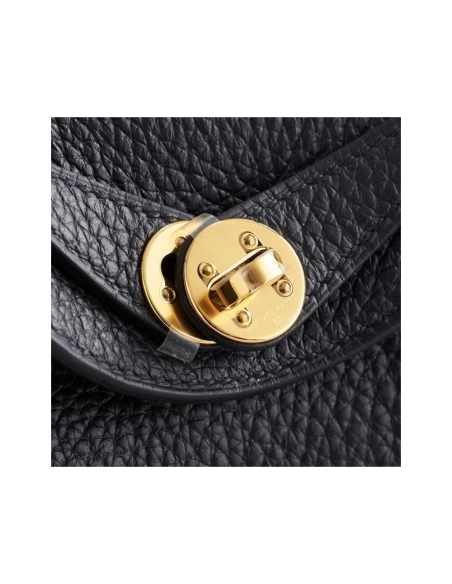 Hermes Lindy 20 Clemence Black Gold Hardware,Hermes,BAGS
