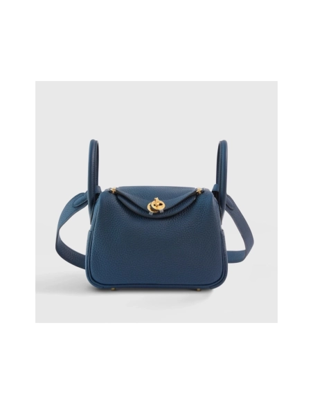 Hermes Lindy 20 Clemence Blue De Prusse Gold Hardware,Hermes,BAGS