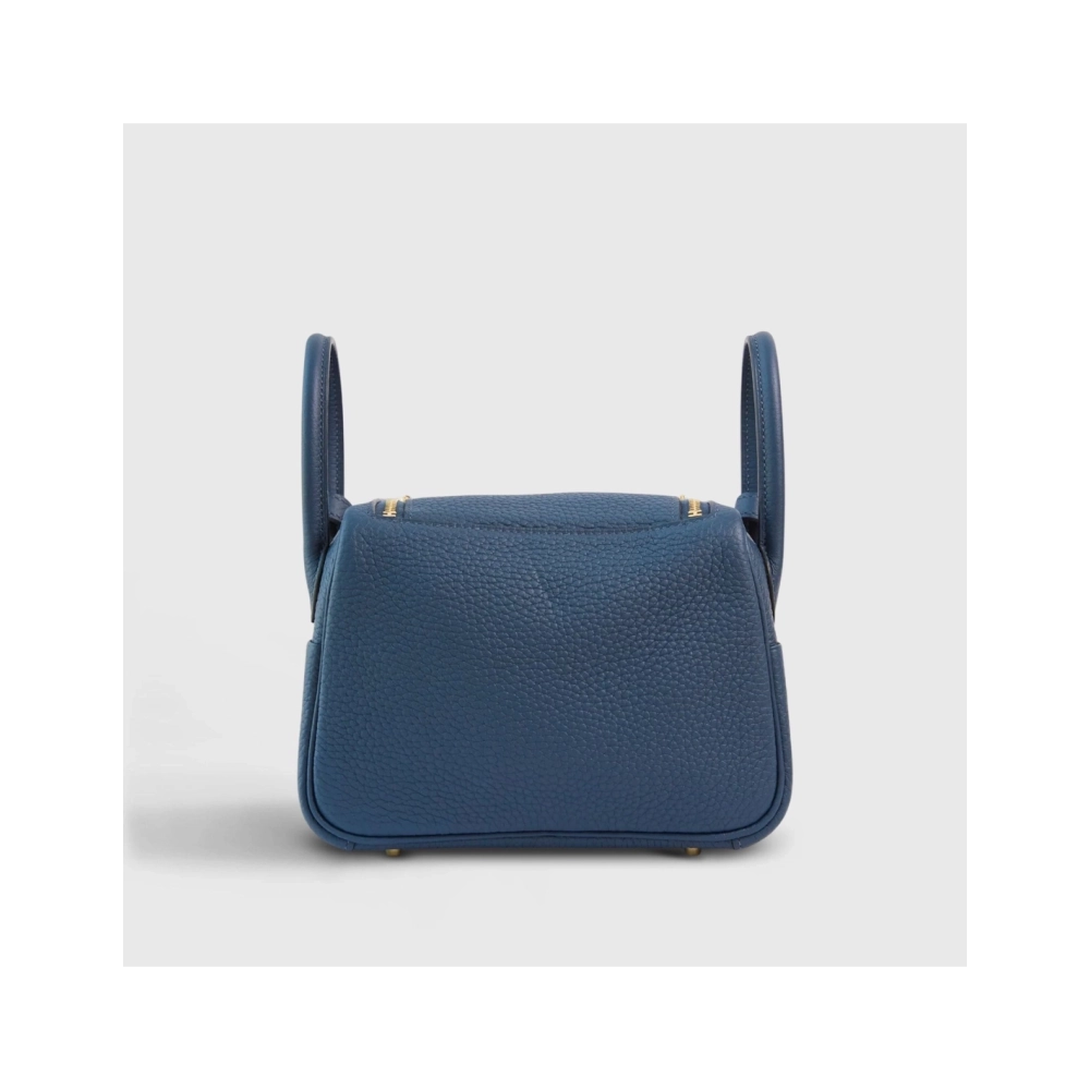 Hermes Lindy 20 Clemence Blue De Prusse Gold Hardware,Hermes,BAGS