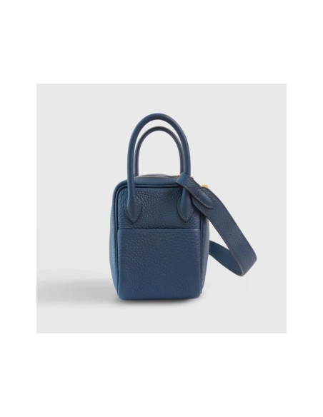 Hermes Lindy 20 Clemence Blue De Prusse Gold Hardware,Hermes,BAGS