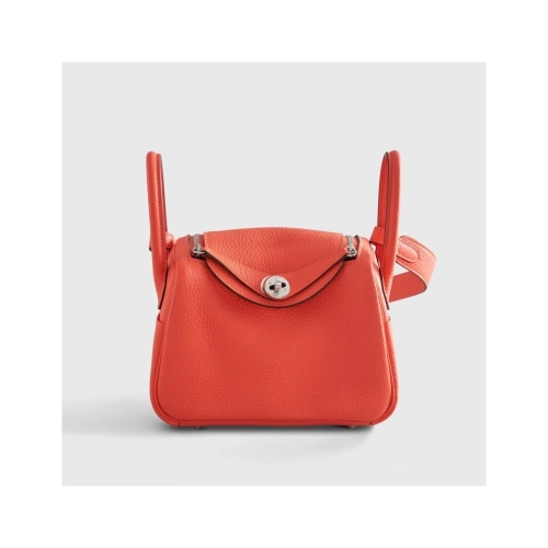 Hermes Lindy 20 Clemence Go Orange Field Palladium Hardware,Hermes,BAGS