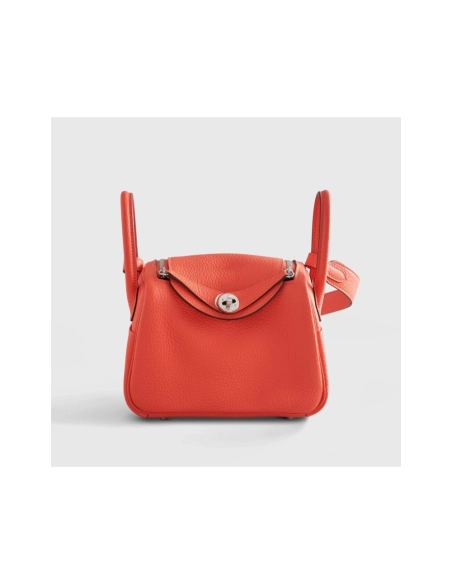 Hermes Lindy 20 Clemence Go Orange Field Palladium Hardware,Hermes,BAGS
