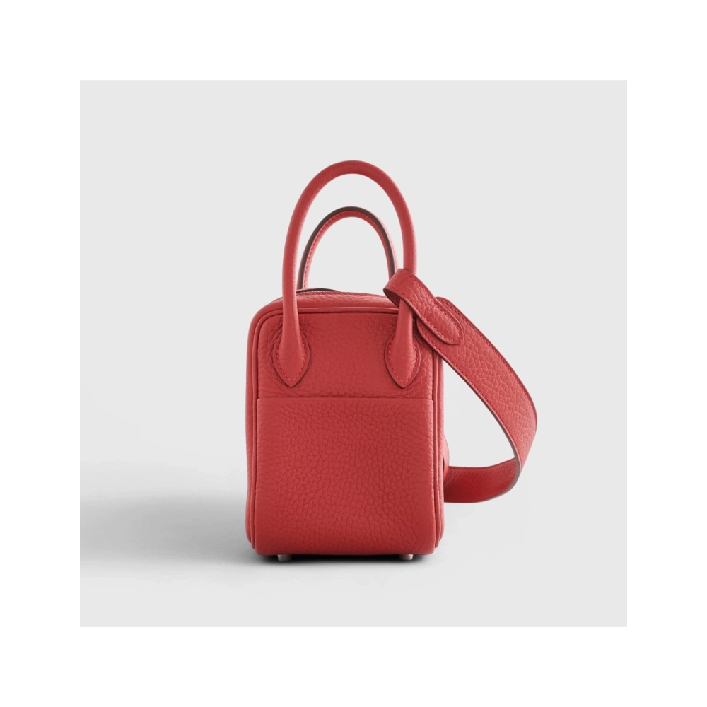 Hermes Lindy 20 Clemence Vermillon Palladium Hardware,Hermes,BAGS