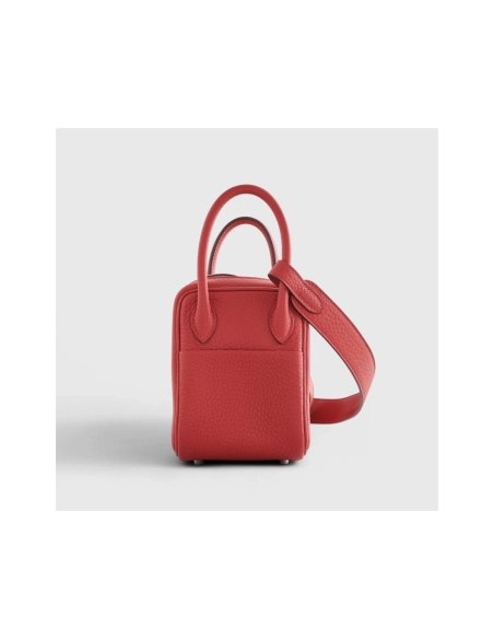 Hermes Lindy 20 Clemence Vermillon Palladium Hardware,Hermes,BAGS