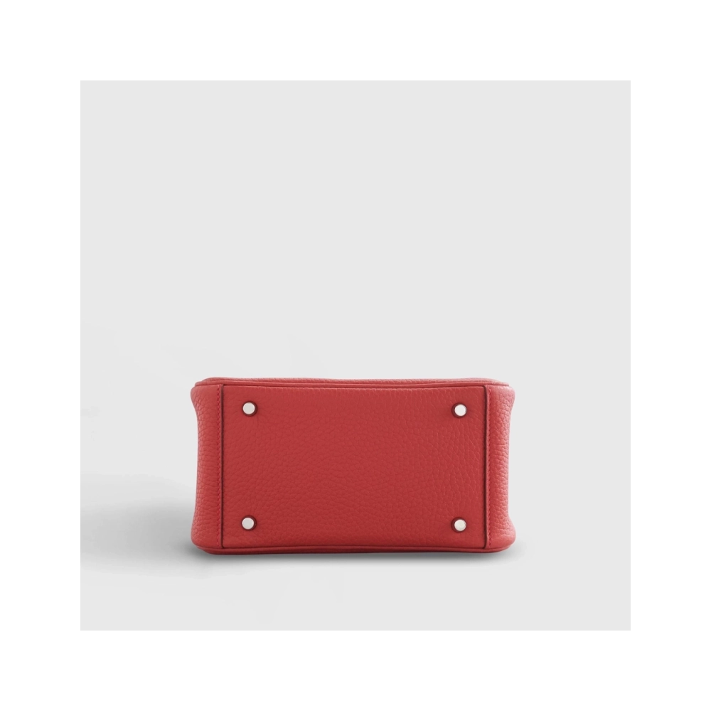 Hermes Lindy 20 Clemence Vermillon Palladium Hardware,Hermes,BAGS