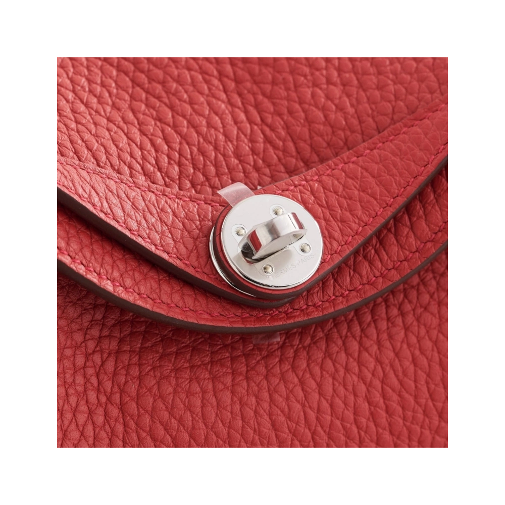 Hermes Lindy 20 Clemence Vermillon Palladium Hardware,Hermes,BAGS