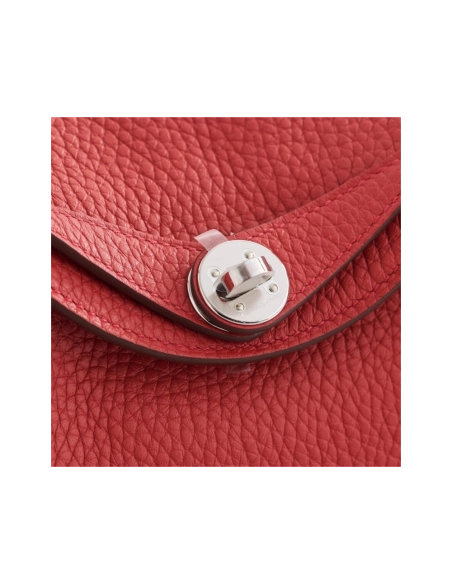 Hermes Lindy 20 Clemence Vermillon Palladium Hardware,Hermes,BAGS