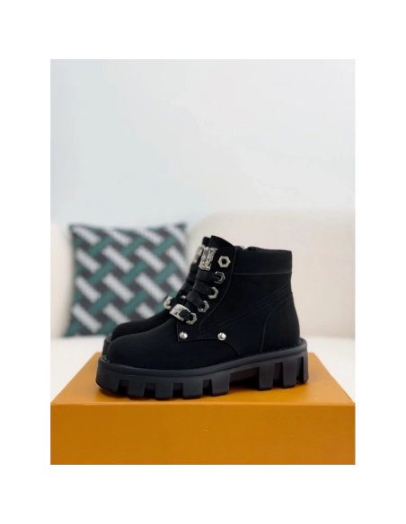Louis Vuitton Round Toe Lace-up Boots,LOUIS VUITTON
