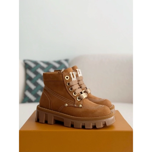 Louis Vuitton Round Toe Lace-up Boots,LOUIS VUITTON