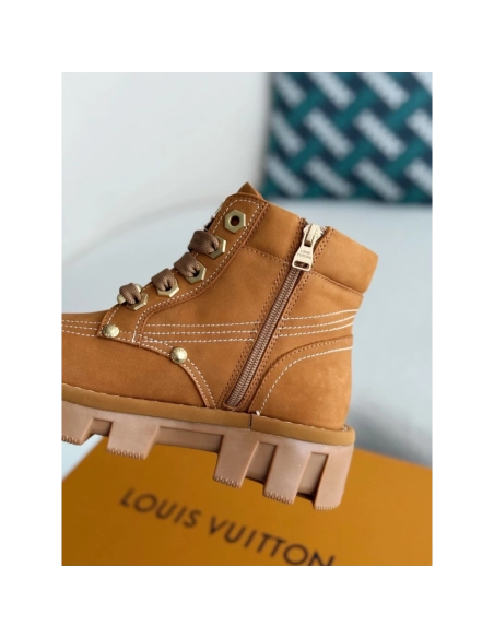 Louis Vuitton Round Toe Lace-up Boots,LOUIS VUITTON